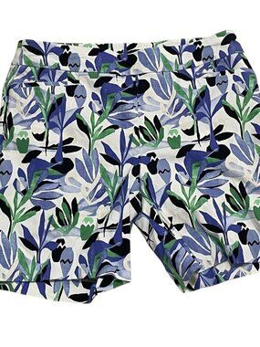 Chicos Sz 2S (US 12S) Brigitte 7" Shorts Tropical Print Pull On Stretch Vacation